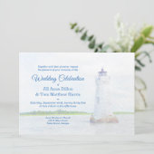 コックスパー灯台の水彩画ウェディング招待状 招待状 (スタンド正面)