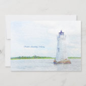 コックスパー灯台の水彩画ウェディング招待状 招待状 (裏面)