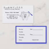 コックスCard先生 予約カード (正面/裏面)