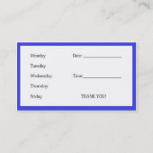 コックスCard先生 予約カード (裏面)