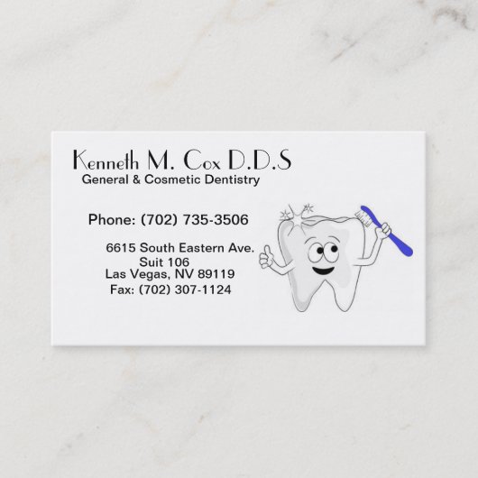 コックスCard先生 予約カード (正面)