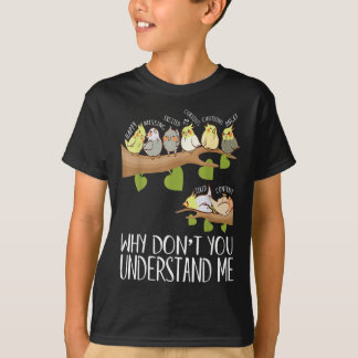 コックチエルオウムおもしろい感情バードデザイン Tシャツ