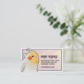 コックティエルバードブリーダーおもちゃソーシャルメディアQR 名刺 (スタンド正面)