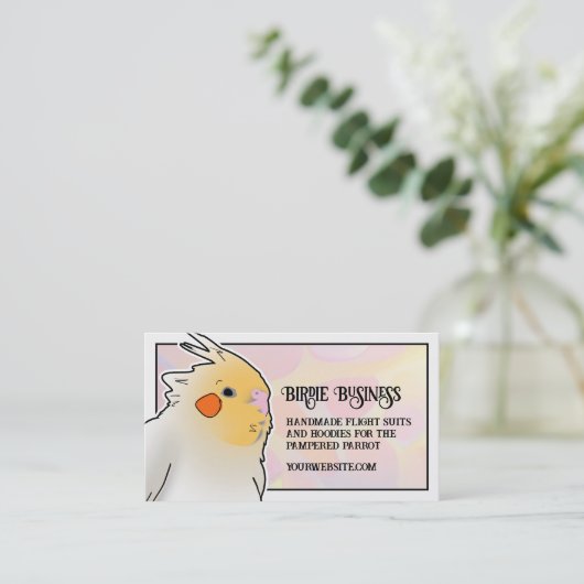 コックティエルバードブリーダーおもちゃソーシャルメディアQR 名刺 (スタンド正面)