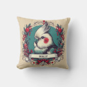 コックティエルペットバードネーム甘いビンテージクリスマス クッション (正面)
