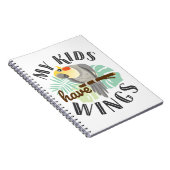 コックティエルママパパペットバード私の子供たちは翼を持っている ノートブック (右側)