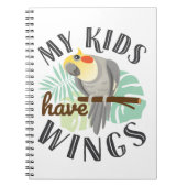 コックティエルママパパペットバード私の子供たちは翼を持っている ノートブック (正面)