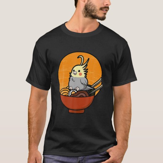 コックティールラーメンおもしろいルティーノコカトオウム Tシャツ (正面)