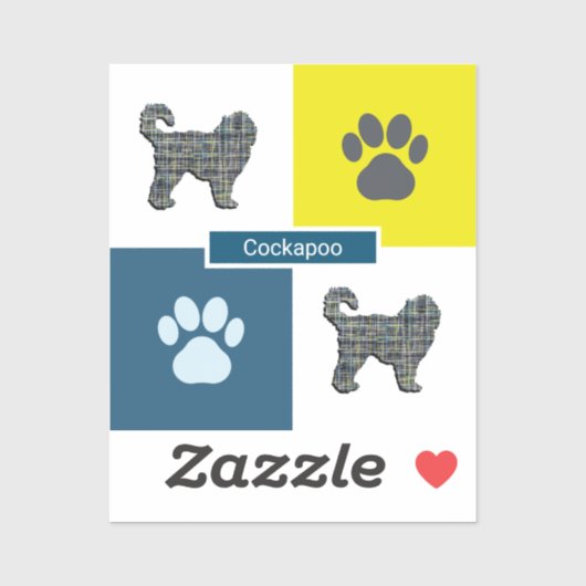 コックパウドグシルエット&ポーグリッド広場 シール (シート)