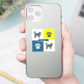 コックパウドグシルエット&ポーグリッド広場 シール (スマートフォン)