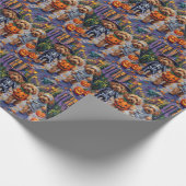 コックパウドッグのトリックまたはトリートメントのハロウィーンの衣装 ラッピングペーパー (角)