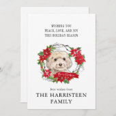 コックパブロンドウォーター色ポインセチアのクリスマス シーズンカード (正面/裏面)