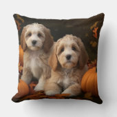 コックパプピーオータムデライトカボチャ クッション (正面)