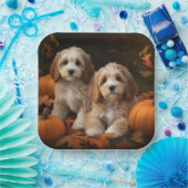 コックパプピーオータムデライトカボチャ ペーパープレート (パーティー)