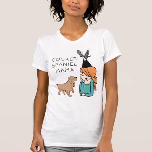 コックパーソナライズされたスパニエル犬ママTシャツ Tシャツ (正面)