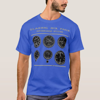 コックピット楽器6パックスピットファイア航空機第2次世界大戦 Tシャツ
