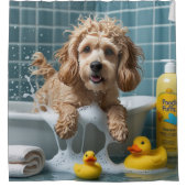 コックプーだらけ眠くて可愛おもしろいい シャワーカーテン (正面)