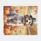 コックプー紅葉感謝祭アート フリースブランケット (正面(横))