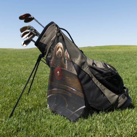 コックプー雪そりクリスマスデコール ゴルフタオル (グリーン)