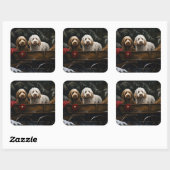 コックプー雪そりクリスマスデコール スクエアシール (シート)