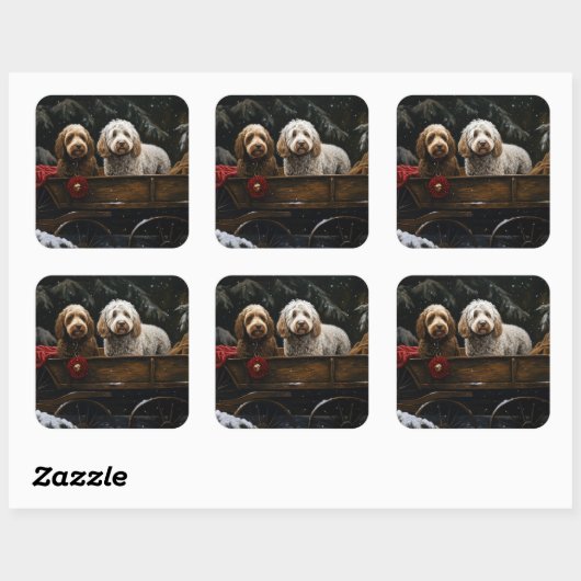 コックプー雪そりクリスマスデコール スクエアシール (シート)