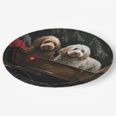 コックプー雪そりクリスマスデコール ペーパープレート (アングル)