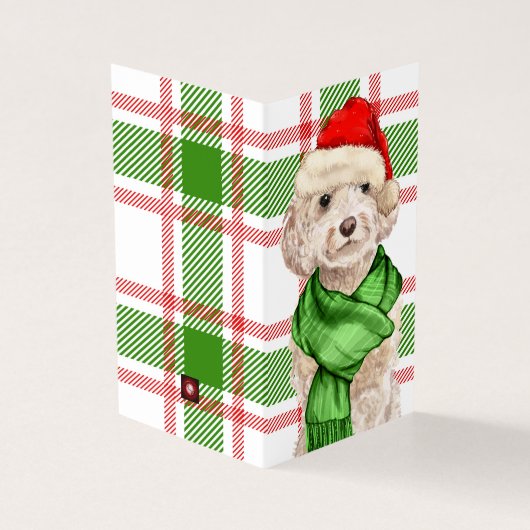 コックポウクリスマスドッグレッドとグリーンプレイドホリデー (外部)
