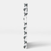 コックポウドッカワイシルエットグリッドホワイト iPhoneケース (右側面)