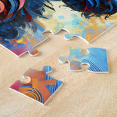 コックポウドッグポートレートアクリルアートプリントドッグ恋人 ジグソーパズル (側面)