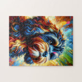 コックポウドッグポートレートアクリルアートプリントドッグ恋人 ジグソーパズル (横)