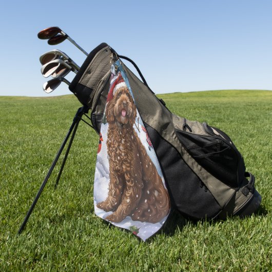 コックポーウィンターワンダーランドクリスマスジョイ ゴルフタオル (グリーン)