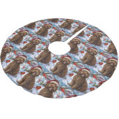 コックポーウィンターワンダーランドクリスマスジョイ ブラッシュドポリエステルツリースカート (アングル)