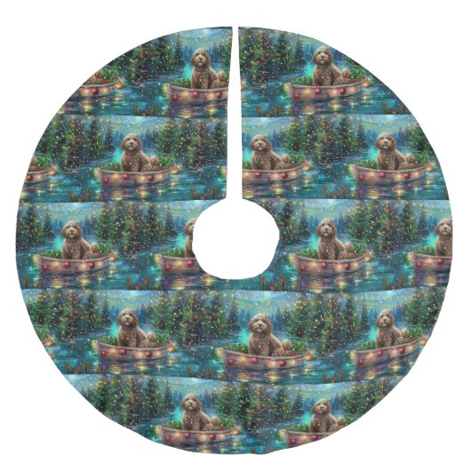 コックポークリスマスフェスティバル航海 ブラッシュドポリエステルツリースカート (正面)