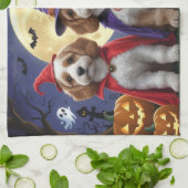 コックポードッパンプキンハロウィンおもしろい キッチンタオル (折り畳み)