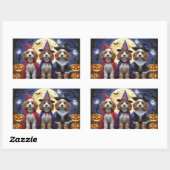 コックポードッパンプキンハロウィンおもしろい 長方形シール (シート)