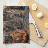 コックポーハロウィン不気味 キッチンタオル (四つ折り)