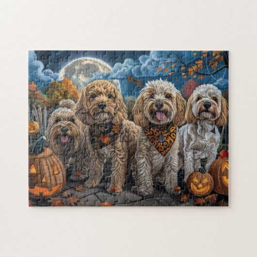 コックポーハロウィン不気味 ジグソーパズル (横)