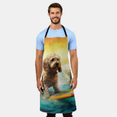 コックポービーチサーフィン絵画ズ エプロン (着用した状態)