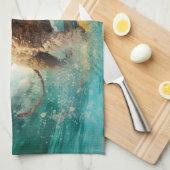 コックポービーチサーフィン絵画ズ キッチンタオル (四つ折り)