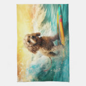 コックポービーチサーフィン絵画ズ キッチンタオル (縦)
