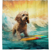 コックポービーチサーフィン絵画ズ シャワーカーテン (正面)