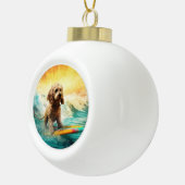 コックポービーチサーフィン絵画ズ セラミックボールオーナメント (右)