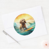 コックポービーチサーフィン絵画ズ ラウンドシール (封筒)