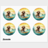 コックポービーチサーフィン絵画ズ ラウンドシール (シート)