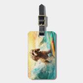 コックポービーチサーフィン絵画ズ ラゲッジタグ (正面縦)