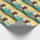 コックポービーチサーフィン絵画ズ ラッピングペーパー (角)