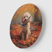 コックポー紅葉秋 ラージ壁時計 (傾斜)