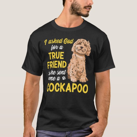 コックポー頼犬のオーナーI真の友人のための神C Tシャツ (正面)