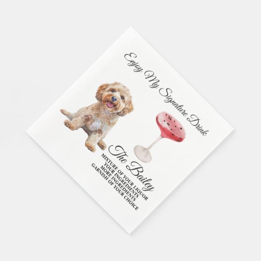 コックポ結婚ーのシグネチャードリンク スタンダードランチョンナプキン (角)