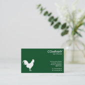 コックレル記号 – 濃い緑の上の白02481c 名刺 (スタンド正面)